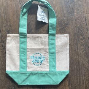 Trader Joe's Mint Canvas Mini Tote Bag